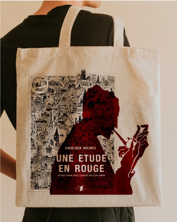 Tote-bag Sherlock Holmes d'Arthur Conan Doyle illustré par Elsa Roman