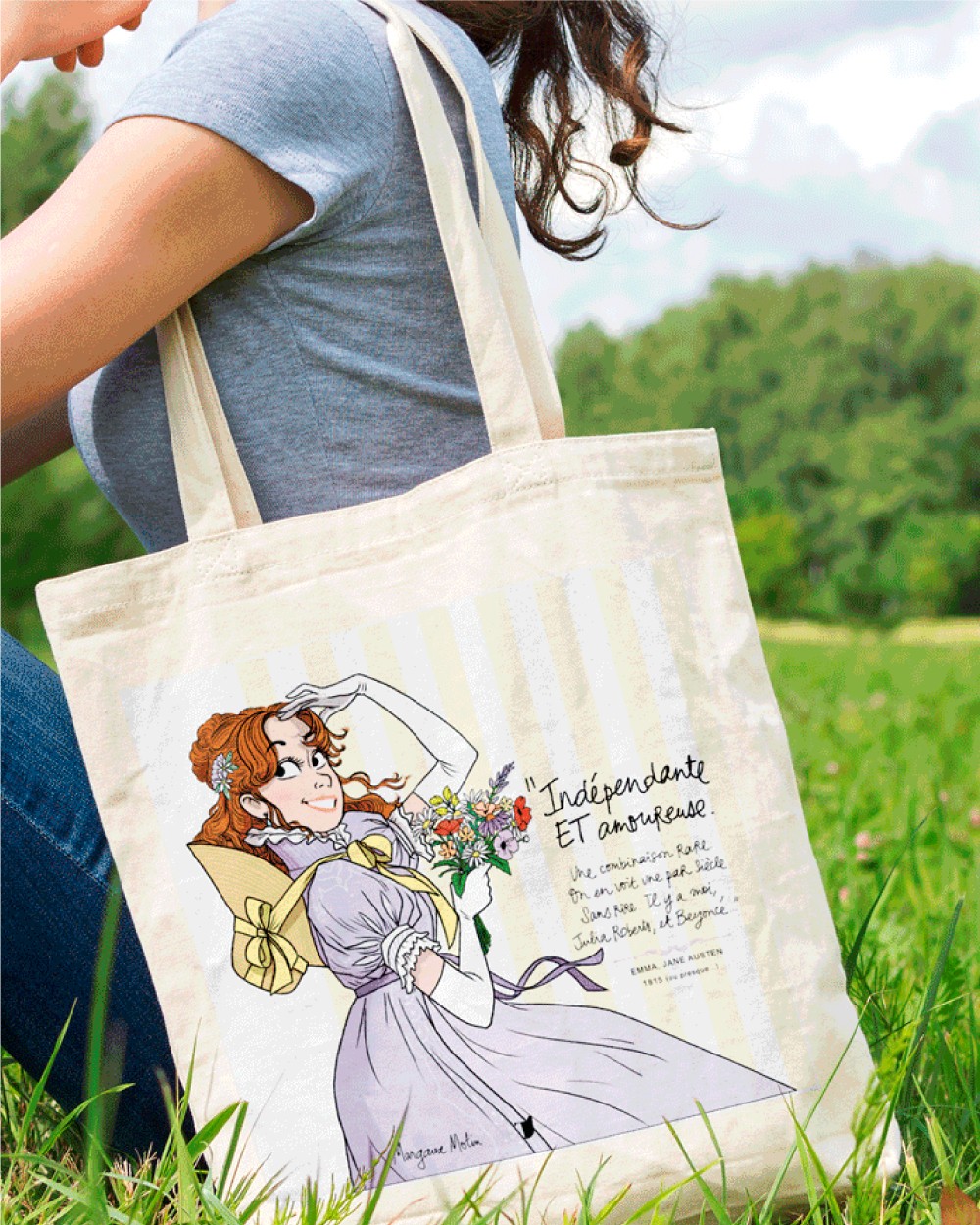 Tote-bag Emma de jane AUsten illustré par Margaux Motin