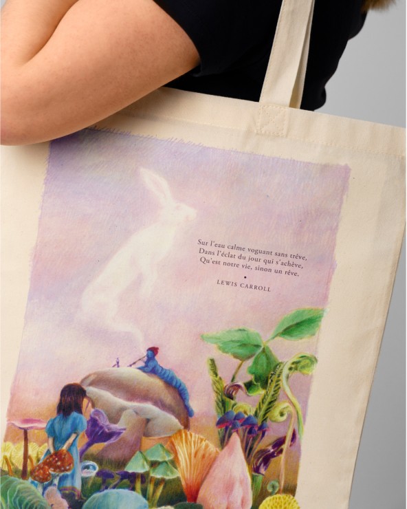 Tote-bag Alice au pays des merveilles de Lewis Carroll illustré par Nathalie Novi.