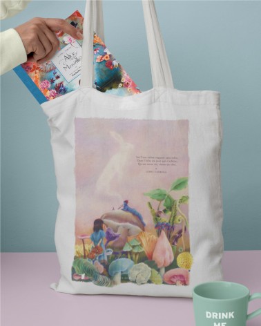 Tote-bag Alice au pays des merveilles de Lewis Carroll illustré par Nathalie Novi.