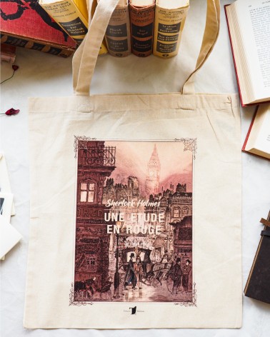 Tote-bag une étude en rouge d'ARthur Conan Doyle illustré par Elsa Roman